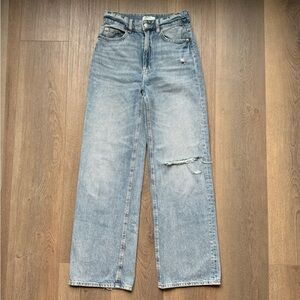 Wide Ripped High Rise Jeans Size 4